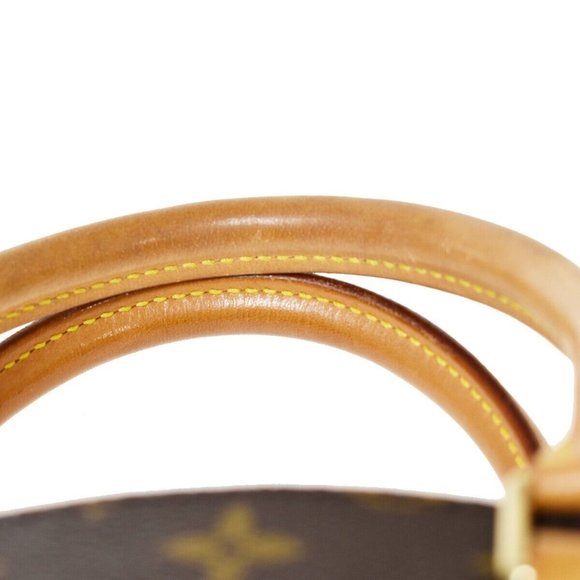 Authentic LOUIS VUITTON Sac Plat Hand Bag Monogram Leather Brown France - Picture 8 of 10